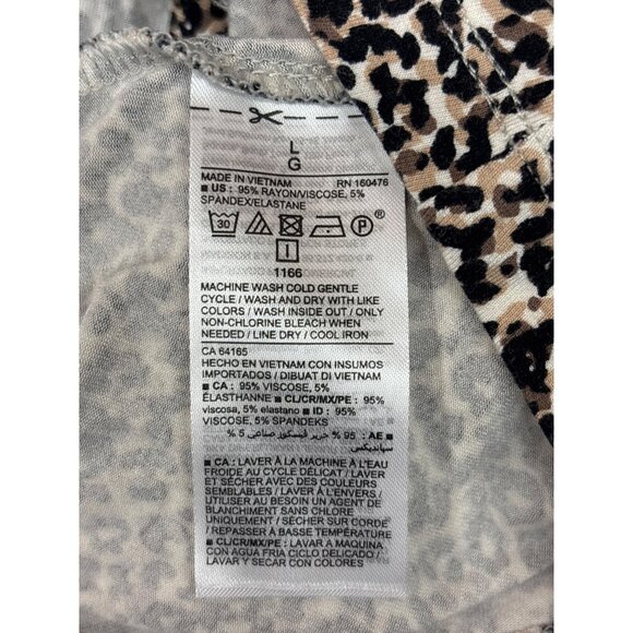 Leopard Print Casual Short Sleeve Dress Size L - Picture 5 of 6